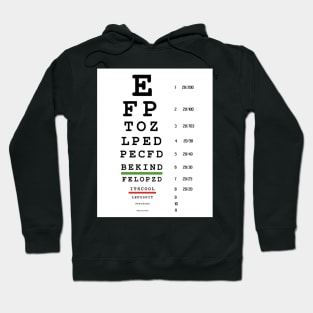 Be Kind It's Cool Eye Chart Hoodie